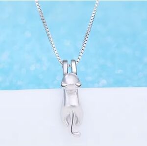 Sterling Silver Cat Pendant Necklace